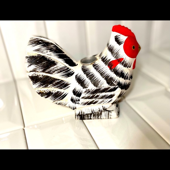 Vintage Rustic Wooden Rooster Candle Holder - Picture 5 of 14